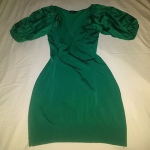 Bebe Rich Green Fitted Mini Dress